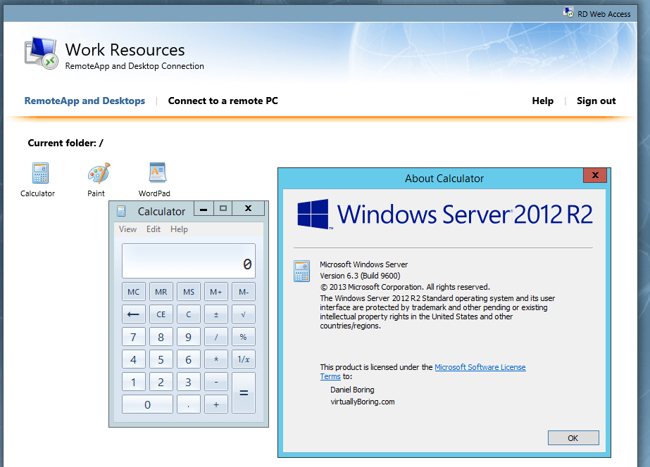 Windows server 2012 r2 remote desktop access